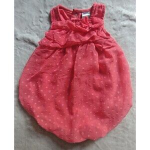 Romper 3 month Baby Essential girl sleeveless coral color shorts with bow